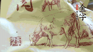 金字鹵牛肉切成薄片。